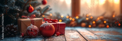 Christmas Gifts Festive Atmosphere, Background HD, Illustrations #715230679
