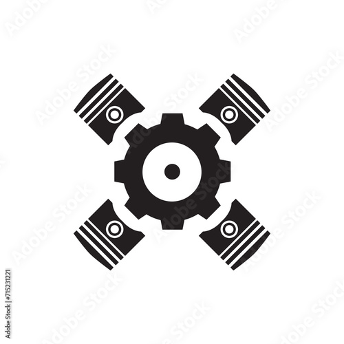 gear piston icon logo vector