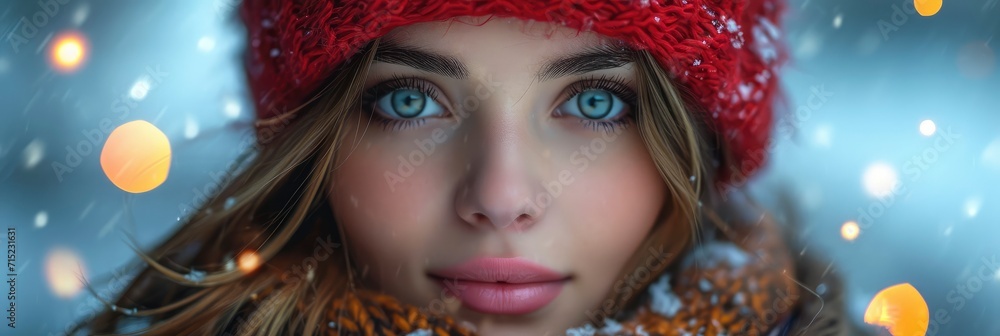 City Lights New Year Portrait Girl, Background HD, Illustrations City Lights New Year Portrait Girl, Background HD, Illustrations