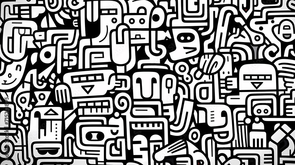 Abstract seamless doodle background, artistic background