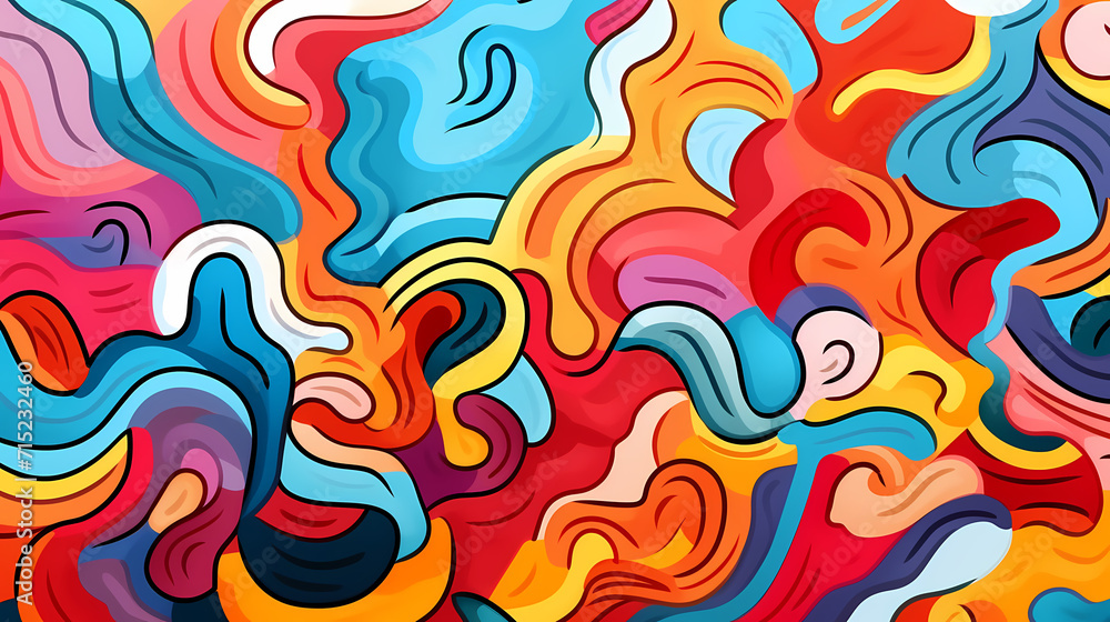 Funny doodle seamless pattern, artistic background Funny doodle seamless pattern, artistic background
