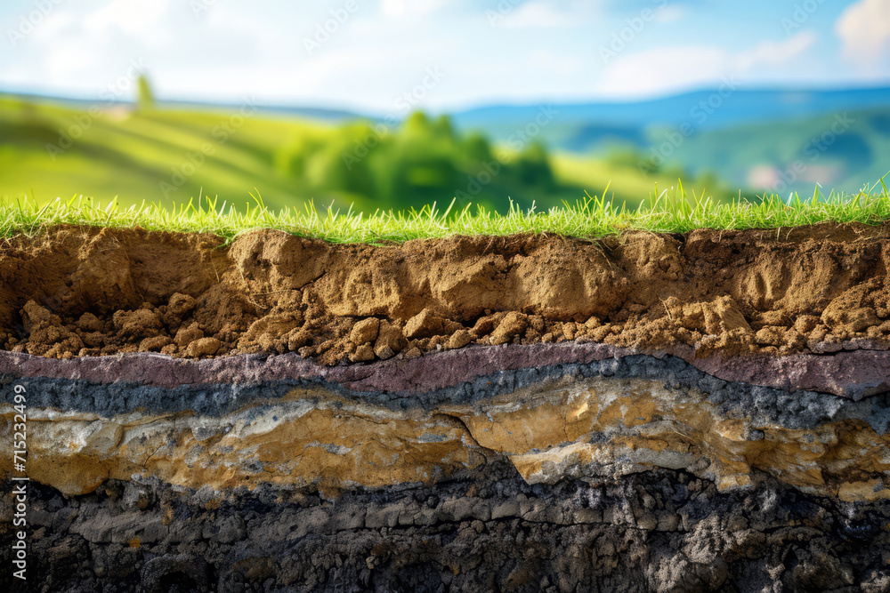 CrossSection of Earth Showing Different Soil Layers Stock Illustration