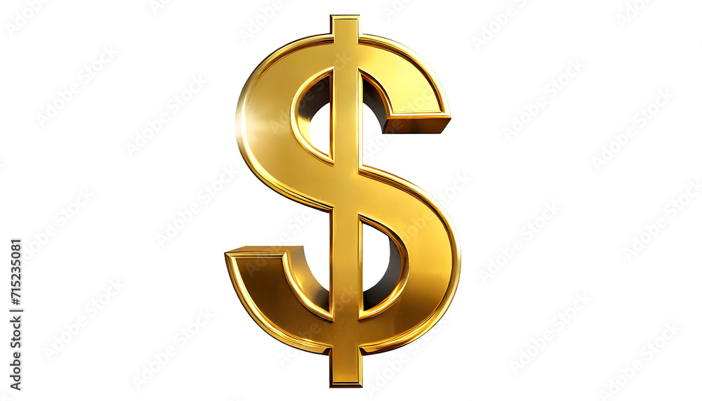 Golden dollar sign isolated on transparent background. 3d rendering. Golden dollar sign isolated on transparent background. 3d rendering.