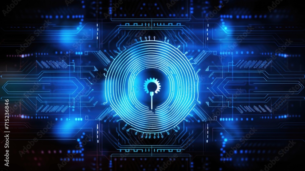 Obraz premium Biometric authentication for secure online gambling solid background