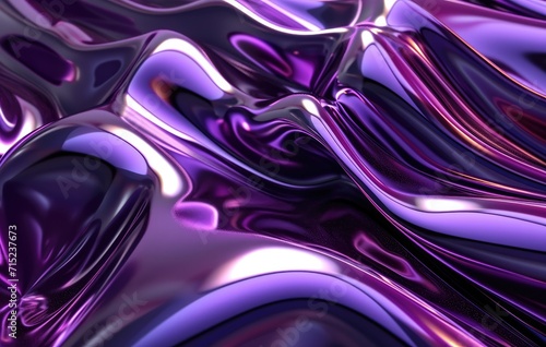 Wave Violet Metallic 3D abstract Background.