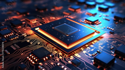 Nanotechnology in electronic devices solid background