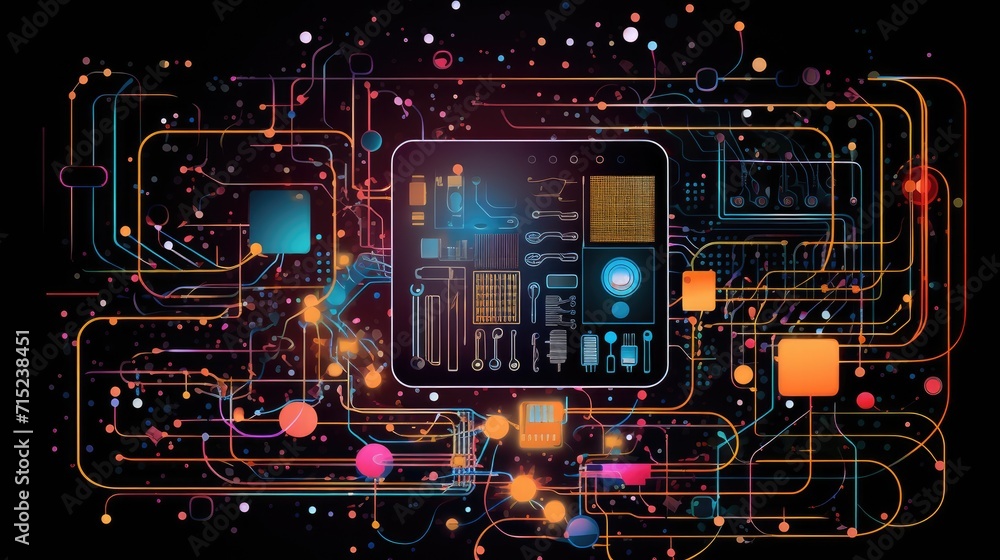 Fototapeta premium Quantum computing for optimization problems solid background