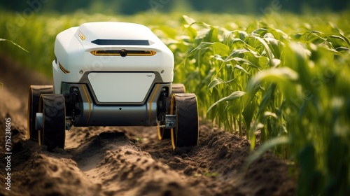 Robotics used in autonomous agricultural harvesting solid background