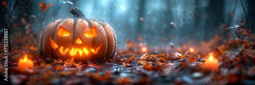 Halloween Concept Orange Pumpkin Lantern Candles, Background HD, Illustrations