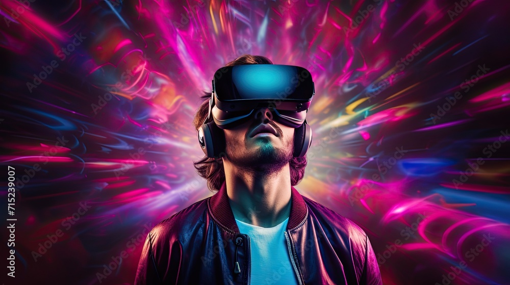 Virtual reality in immersive experiences solid background Virtual reality in immersive experiences solid background