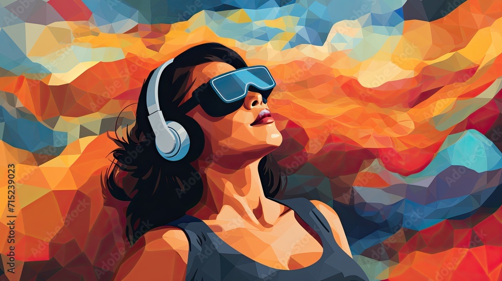 Virtual reality in therapy sessions solid background