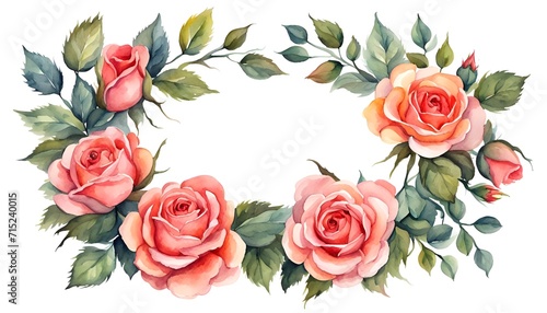 floral round frame  wreath of flowers  Watercolor  spring collection of hand drawn flowers  Botanical plant illustration   elegant watercolor  mother s day  women s day  banner  templates  ai