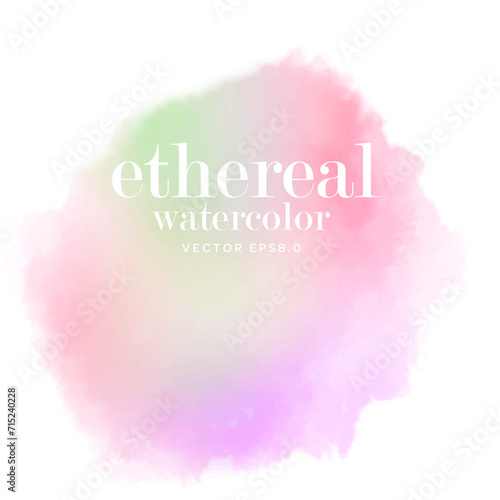 Soft Ethereal Watercolor Splash on White Background