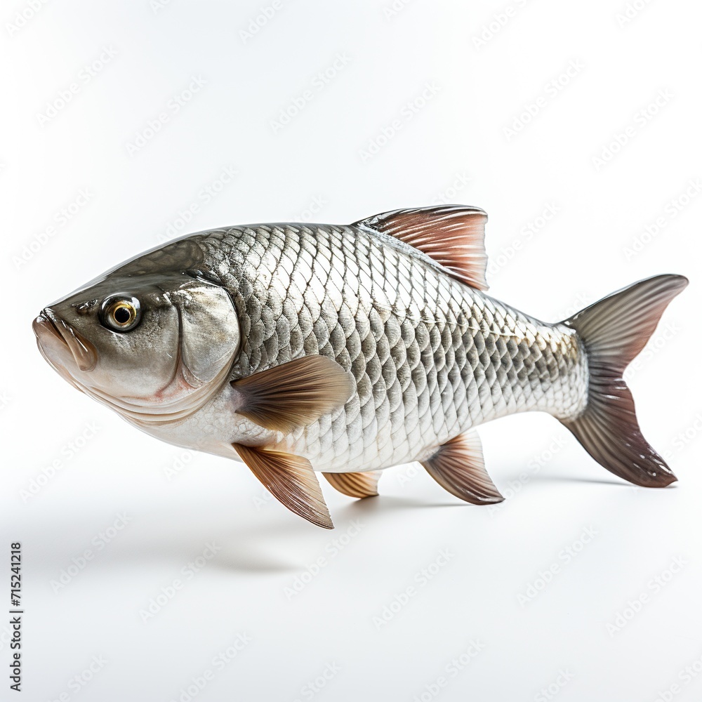 Silver carp fish white background Silver carp fish white background
