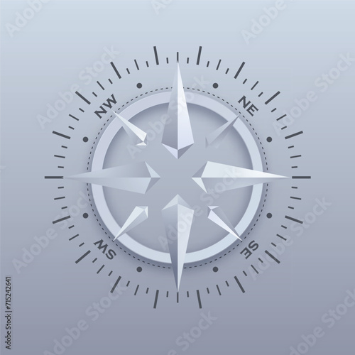 Compass 3d abstract crystals background