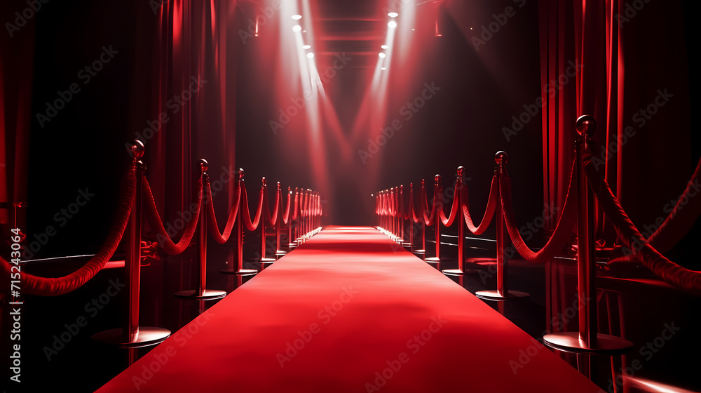 Red carpet staircase background, VIP entrance, night award ceremony Red carpet staircase background, VIP entrance, night award ceremony