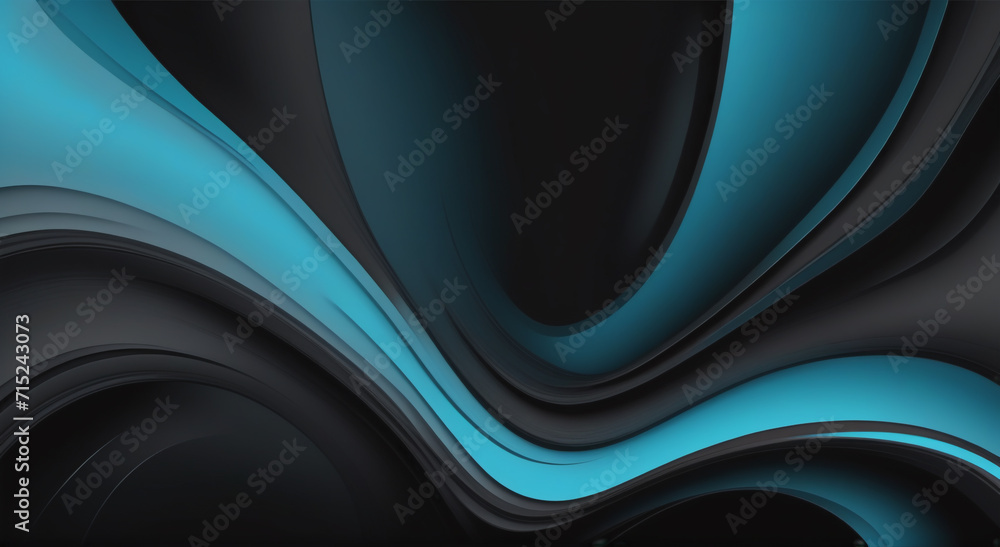 Cerulean Contrast: Abstract Background in Black and Light Blue

