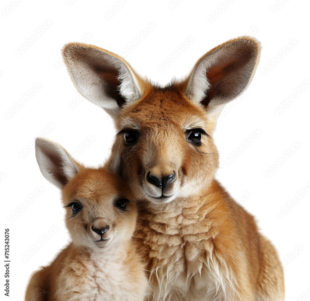 close up portrait of kangaroo animal with transparent background, generative ai close up portrait of kangaroo animal with transparent background, generative ai