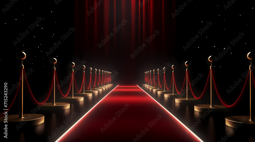 Red carpet staircase background, VIP entrance, night award ceremony Red carpet staircase background, VIP entrance, night award ceremony