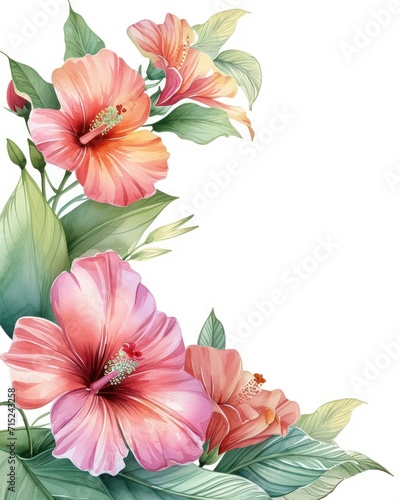 Wallpaper Mural Watercolor Floral bouquet ornament, frame background, clipart, isolated on a white background Torontodigital.ca
