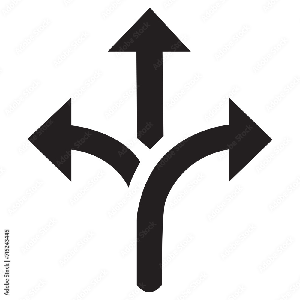 three-way direction arrow icon three-way direction arrow icon