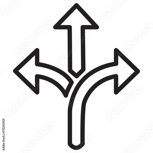 three-way direction arrow icon