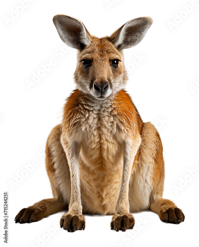 close up portrait of kangaroo animal with transparent background, generative ai © boedak kreatif