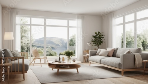 Scandinavian Living Room interior design. 3d render Scandinavian Living Room interior design © Dustin Ai