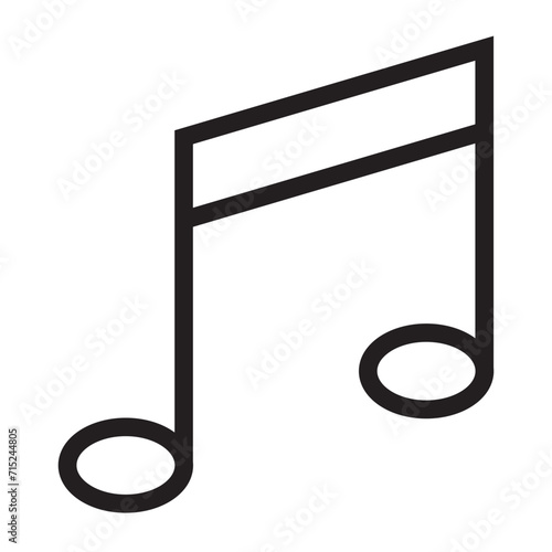 musical note icon black, Music notes, song, melody or tune flat vector icon for musical apps and websites