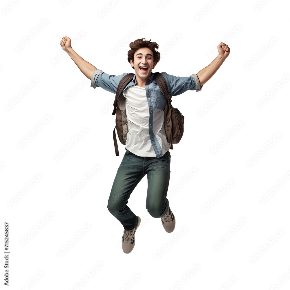 happy man jumping