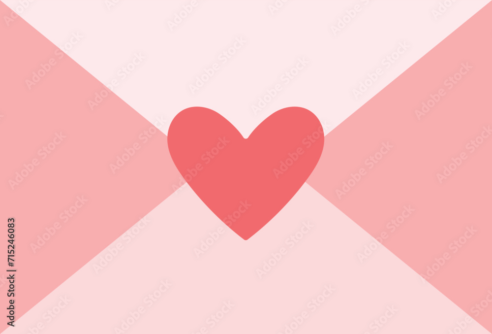 Valentine’s Day Love Letter Envelope for wedding or valentine decoration, party invitation, poster, greeting cards.