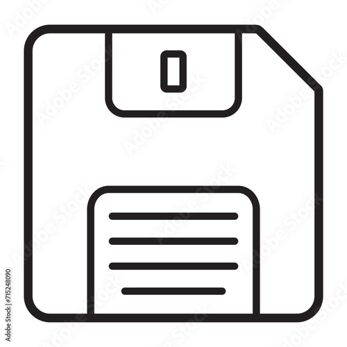 Save icon vector illustration, Save Line Icon Design with Editable Stroke. Suitable for Web Page, Mobile App, UI, UX and GUI design.
