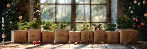 Recycled Cardboard Gift Box On Holidays, Background HD, Illustrations