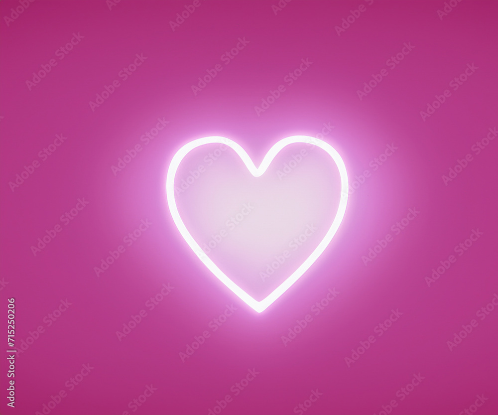 Glowing white heart background on pink background, valentines day card design concept.