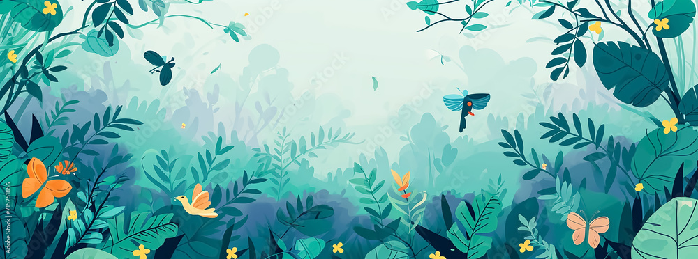 Beautiful view of a Garden with butterflies and leaves. Beautiful view of a Garden with butterflies and leaves.