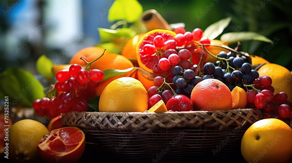 Fruit in a vibrant basket