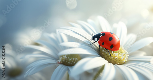 ladybug on camomile.