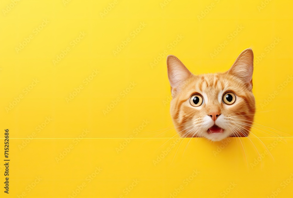 A cat with a comical and surprised expression, adding a touch of humor to the scene. A cat with a comical and surprised expression, adding a touch of humor to the scene.