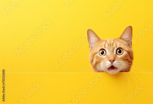 A cat with a comical and surprised expression, adding a touch of humor to the scene.