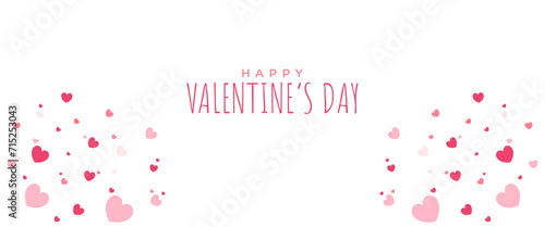 Valentine's horizontal banner template with love decoration
