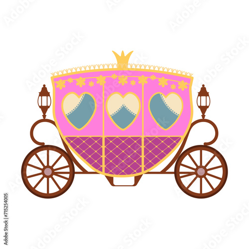 A carriage for Cinderella. Isolated vector illustration.