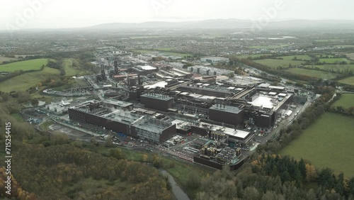 Intel microprocessor manufacturing complex in Leixlip, Ireland, aerial view