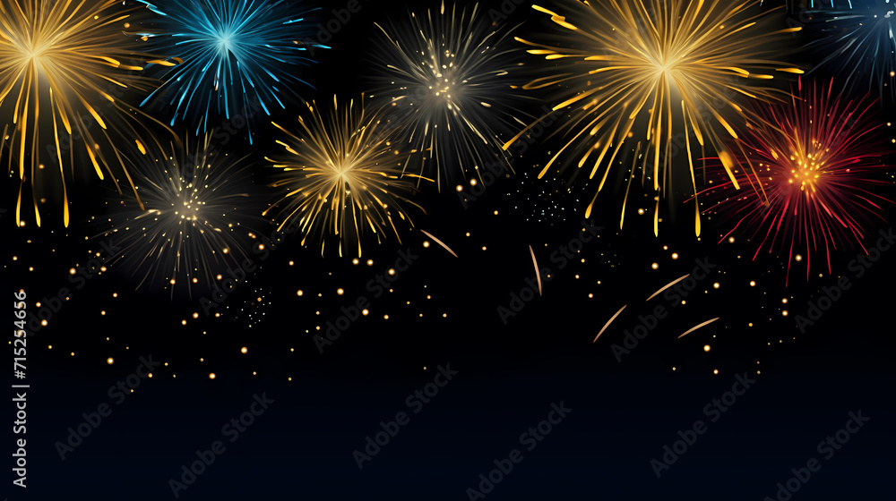 Naklejka premium Fireworks background for celebration, holiday celebration concept
