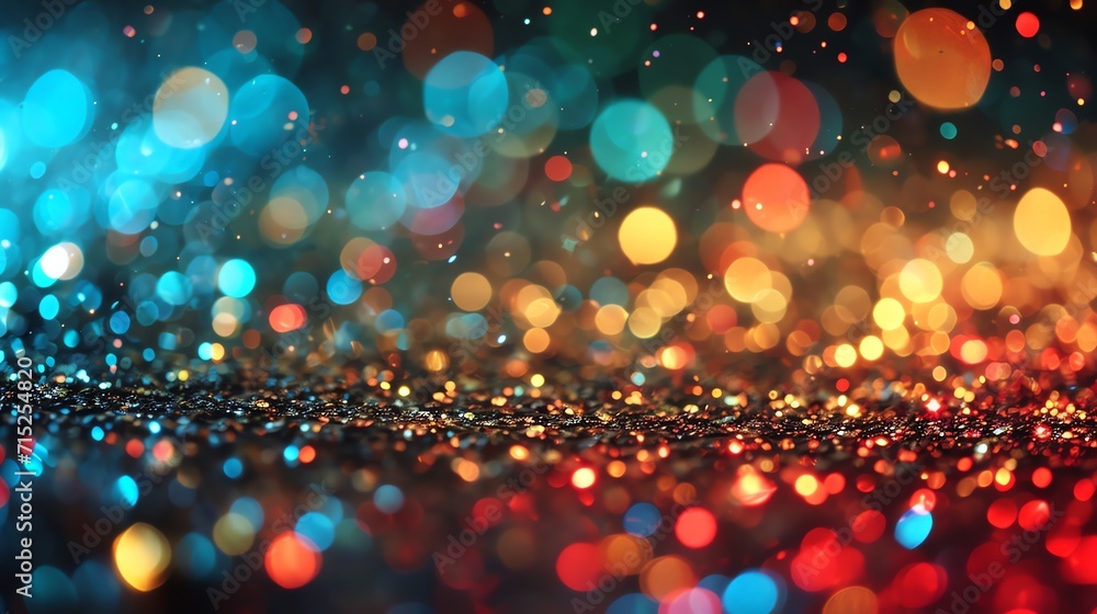 Glistening Bokeh Background with Vibrant Festive Lights