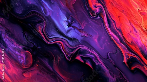 Purple, Red and Black Abstract Wallpaper in the Style of Fluid Organic Forms Dark Orange and Black Ephemeral Installations Saturated Pigment created with Generative AI Technology