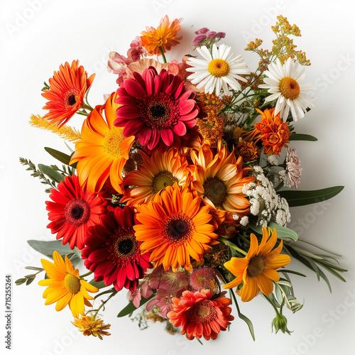 bouquet of flowers isolated on white background