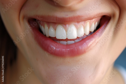 Close-up of teeth, Beautiful women smile with great healthy dental care.