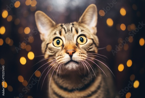 A cat with a surprised expression, featuring an open mouth in a moment of astonishment or curiosity. © Murda