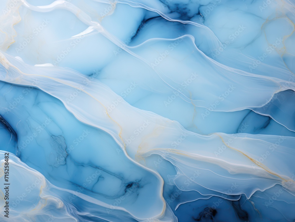 Obraz premium White translucent marble with blue streaks. white Bluish transparent onyx gemstone texture background