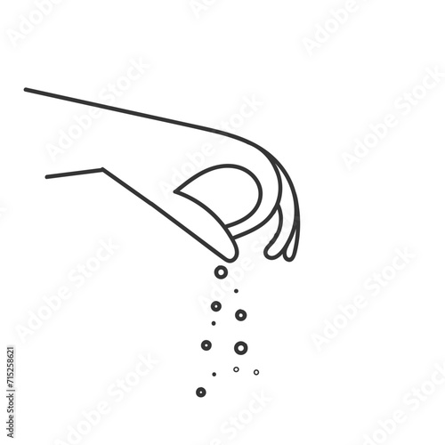 hand drawn doodle chef hand sprinkling spices